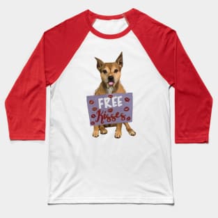 Free Kisses Valentine's Day Dog Baseball T-Shirt